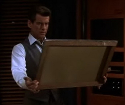 Capture from Thomas Crown Affair - Monet painting intact. Technical Errors