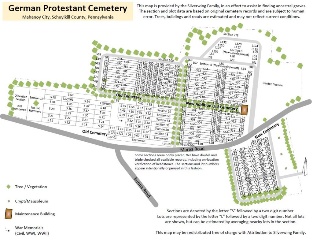 Map of German Protestant Cemetery