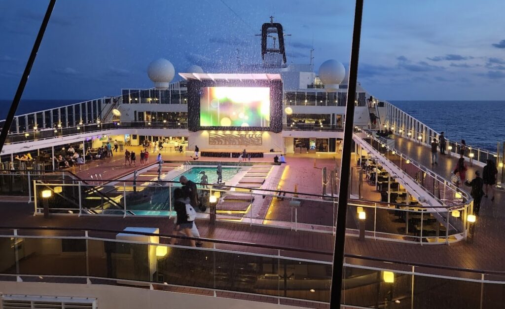 Main pool and LED screen