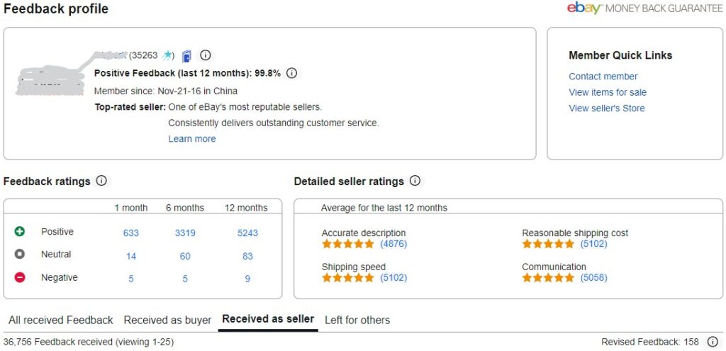 Sample Feedback profile